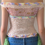 Get trendy with [Customized handmade] Spring Coral hand knitted top -  available at Peiliee Shop. Grab yours for $69.90 today!