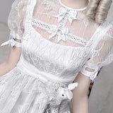 Get trendy with [Blood Supply] Sleepy Alice Doll Core Mini Dress - Clothing available at Peiliee Shop. Grab yours for $52 today!