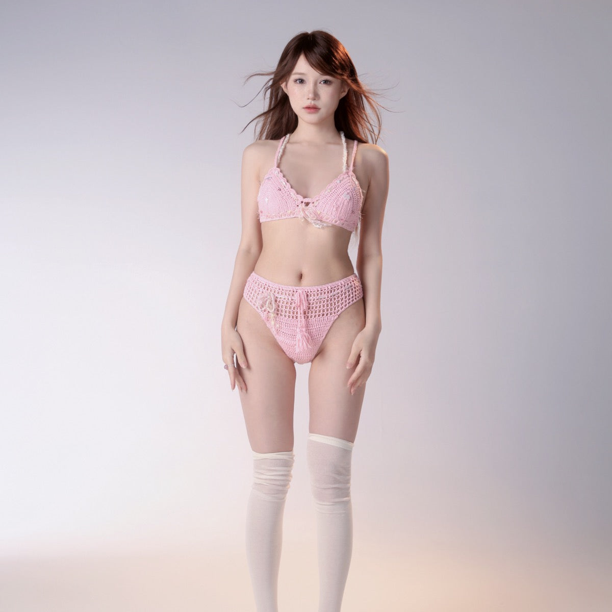 Get trendy with [Rose Island]Adorable Handcrafted Pink Beaded Bikini Collection -  available at Peiliee Shop. Grab yours for $34 today!
