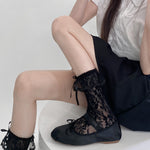 Get trendy with Lace Babydoll Below-knee Socks -  available at Peiliee Shop. Grab yours for $6.50 today!