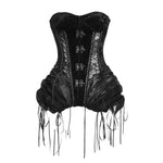 Get trendy with [Blood Supply]Alice Dark Gothic Corset and Lace-up Set (Black) - Clothing available at Peiliee Shop. Grab yours for $18 today!