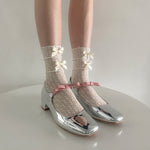 Get trendy with Ribbon Babydoll Below-knee Socks -  available at Peiliee Shop. Grab yours for $6.50 today!