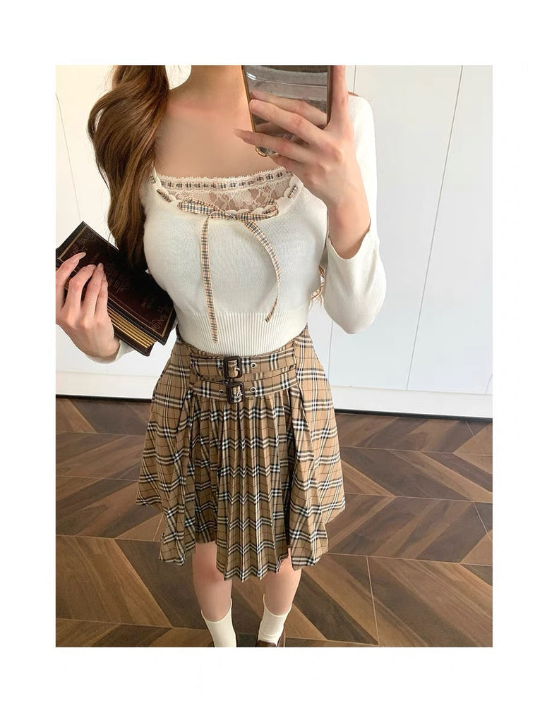 [Back to school] Honeybee pleated Top and Skirt Set - Premium Clothing from Leonie Girl - Just $46! Shop now at Peiliee Shop