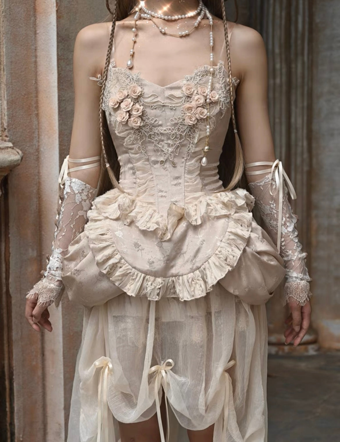 Get trendy with [Blood Supply] The Damaged Ballerina Dream Camisole Corset Top - Clothing available at Peiliee Shop. Grab yours for $55 today!