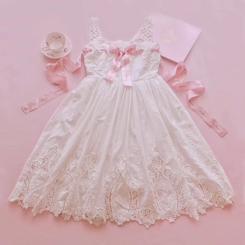Get trendy with Lolita98 Cotton Lace JSK -  available at Peiliee Shop. Grab yours for $152 today!