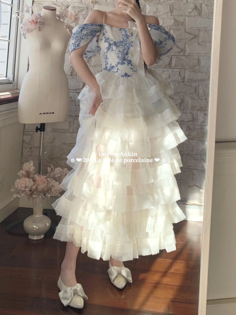 [Haute couture] La Fille De Porcelaine Wedding Dress New Vintage Dress Handmade By Ankin - Premium  from IMYOURANKIN - Just $499.00! Shop now at Peiliee Shop