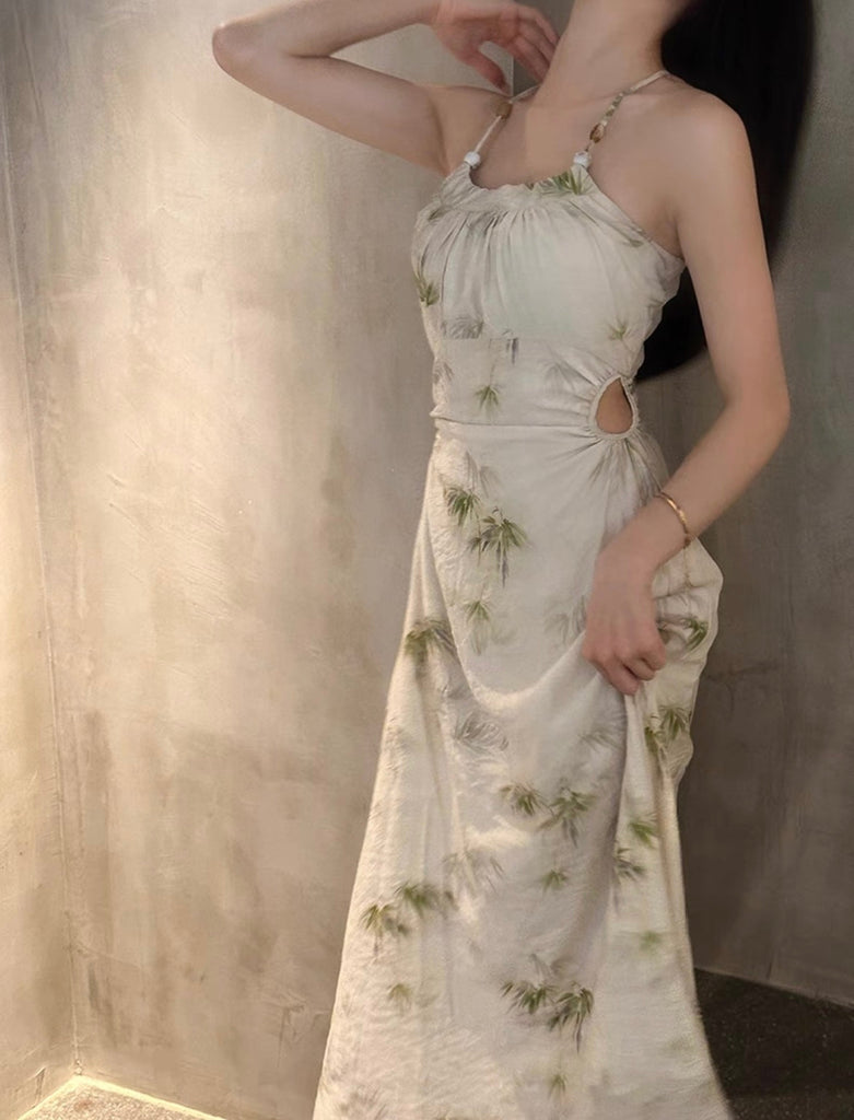 The Bamboo Garden Floral Dress - Premium Dress from aguo - Just $37.00! Shop now at Peiliee Shop