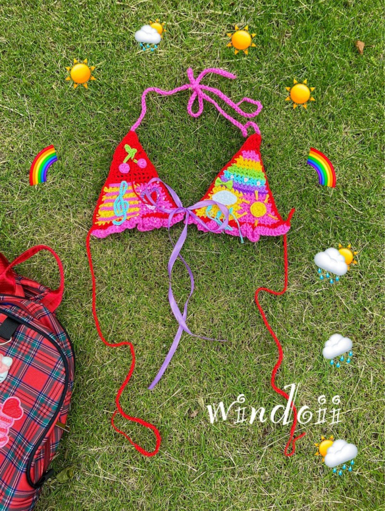 [Customized Handmade] Rainbow Magic handmade knitting top by windoii - Premium  from Windoii - Just $39.90! Shop now at Peiliee Shop