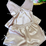 Get trendy with Champagne Rose Satin Sleepwear Set -  available at Peiliee Shop. Grab yours for $19.90 today!