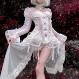 Get trendy with [Blood Supply]Sleeping Alice Boned Waist A-Line Dress - Clothing available at Peiliee Shop. Grab yours for $15 today!