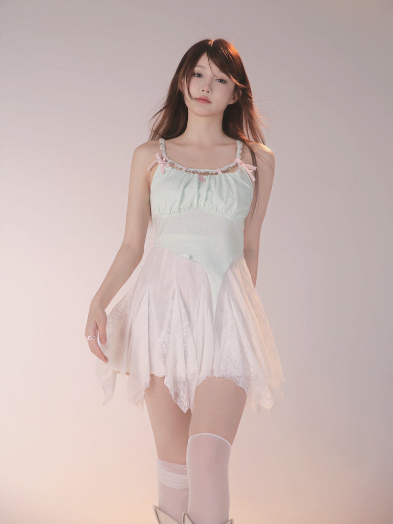 [Rose Island]Refreshing Ocean Breeze and Mint Halter Skirt Ensemble - Premium  from Rose Island - Just $38.00! Shop now at Peiliee Shop