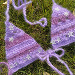 Get trendy with [Customized Handmade] Galaxy Mermaid Pastel knitting set by windoii bikini top and skirt -  available at Peiliee Shop. Grab yours for $39.90 today!