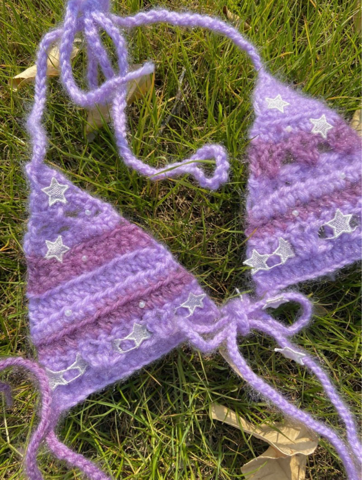 Get trendy with [Customized Handmade] Galaxy Mermaid Pastel knitting set by windoii bikini top and skirt -  available at Peiliee Shop. Grab yours for $39.90 today!