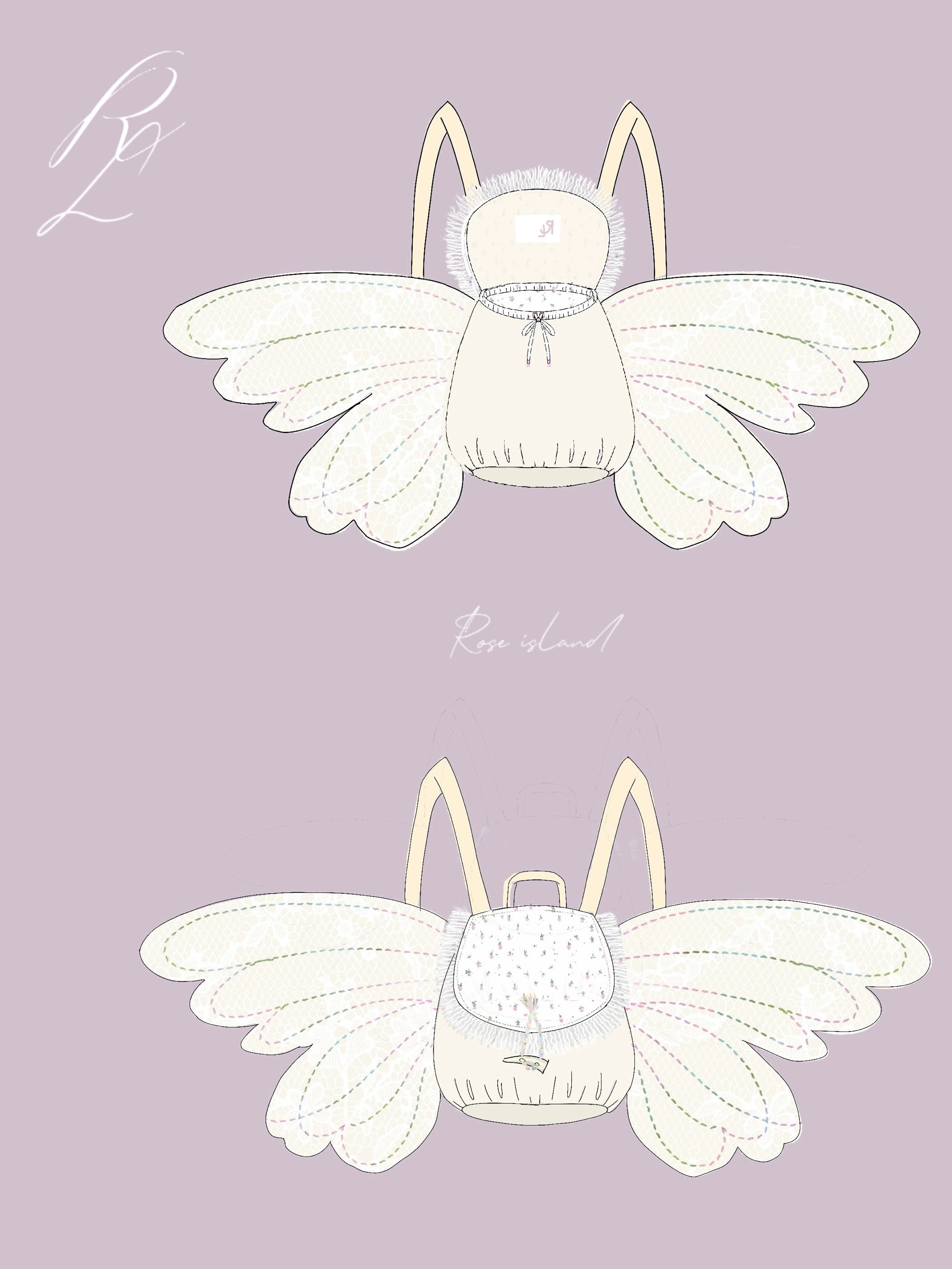 Get trendy with [Rose Island] Angel wings double-shoulder backpack -  available at Peiliee Shop. Grab yours for $43 today!