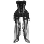 Get trendy with [Blood Supply]Alice Dark Gothic Corset and Lace-up Set (Black) - Clothing available at Peiliee Shop. Grab yours for $18 today!