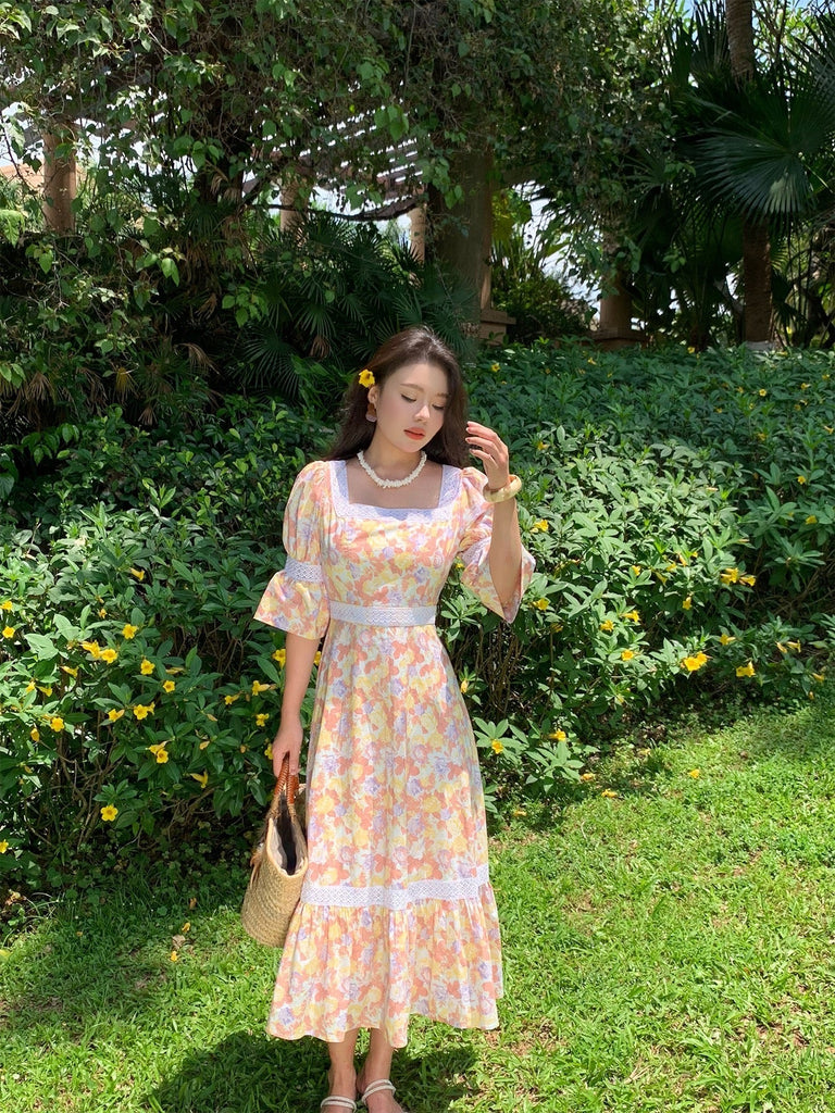 [Boss JIA]Sunshine Blossom Yellow Floral Maxi Dress - Premium Dress from Boss JIA - Just $42.00! Shop now at Peiliee Shop