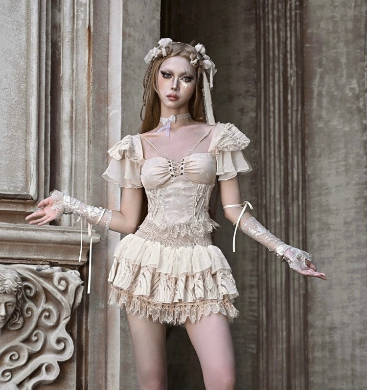 Get trendy with [Blood Supply]Regal Ballet Lace & Tulle Set - Clothing available at Peiliee Shop. Grab yours for $36 today!