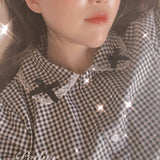 Get trendy with Sweden Warehouse [By Peiliee] Afternoon Tea At Tiffany Gingham Babydoll Mini Dress Lolita 1997 style -  available at Peiliee Shop. Grab yours for $30 today!
