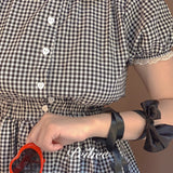Get trendy with Sweden Warehouse [By Peiliee] Afternoon Tea At Tiffany Gingham Babydoll Mini Dress Lolita 1997 style -  available at Peiliee Shop. Grab yours for $30 today!