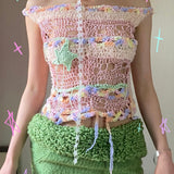 Get trendy with [Customized handmade] Spring Coral hand knitted top -  available at Peiliee Shop. Grab yours for $69.90 today!