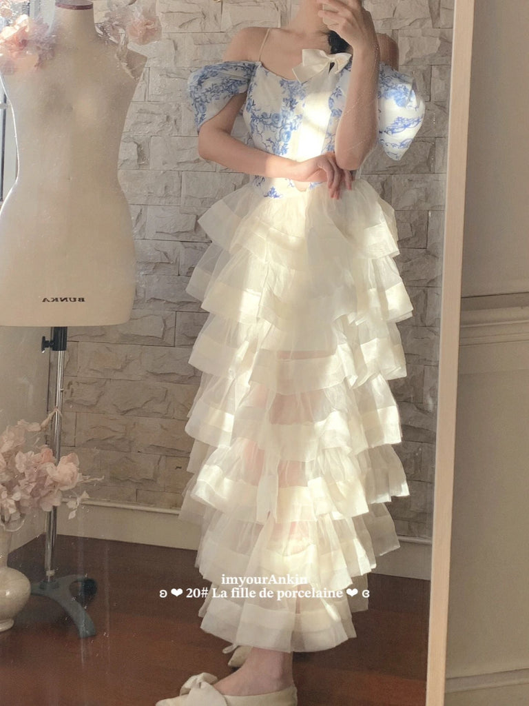 [Haute couture] La Fille De Porcelaine Wedding Dress New Vintage Dress Handmade By Ankin - Premium  from IMYOURANKIN - Just $499.00! Shop now at Peiliee Shop