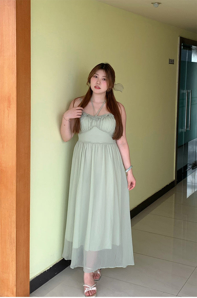 [Curve Beauty] Misty Morning | Elegant Lady-like Cami Dress (Plus Size 200 lbs) - Premium Dresses from DAJUN - Just $35.00! Shop now at Peiliee Shop
