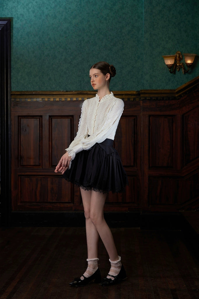 [UNOSA] Elegant Night Lace Hem Skirt - Premium  from UNOSA - Just $52.00! Shop now at Peiliee Shop