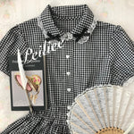 Get trendy with Sweden Warehouse [By Peiliee] Afternoon Tea At Tiffany Gingham Babydoll Mini Dress Lolita 1997 style -  available at Peiliee Shop. Grab yours for $30 today!