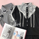 Get trendy with Sweden Warehouse [By Peiliee] Afternoon Tea At Tiffany Gingham Babydoll Mini Dress Lolita 1997 style -  available at Peiliee Shop. Grab yours for $30 today!