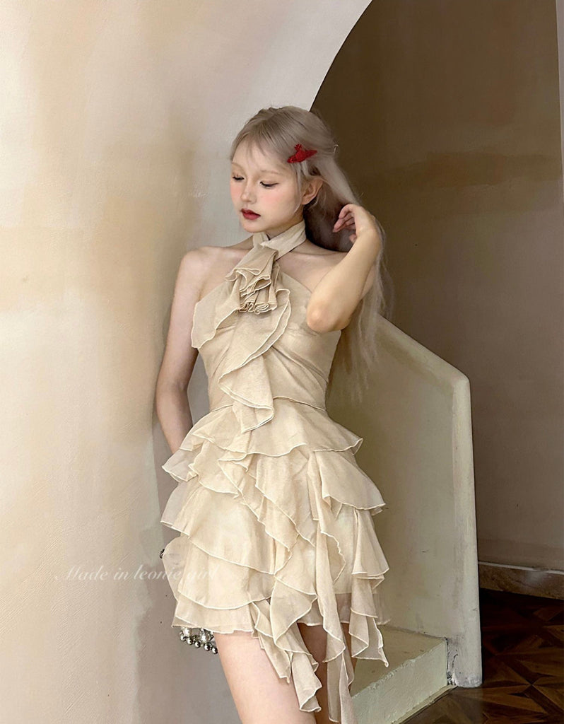 Dreamy Sweetie Ruffled Silk Dress - Premium Dress from leoniegirl - Just $45! Shop now at Peiliee Shop