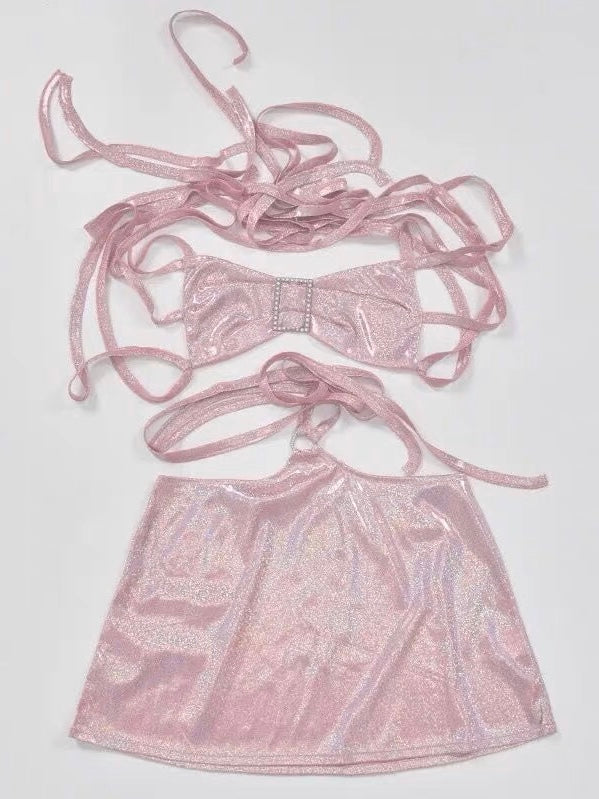 Pastel Barbie Core Bikini Style Set - Premium  from Basic - Just $0.00! Shop now at Peiliee Shop