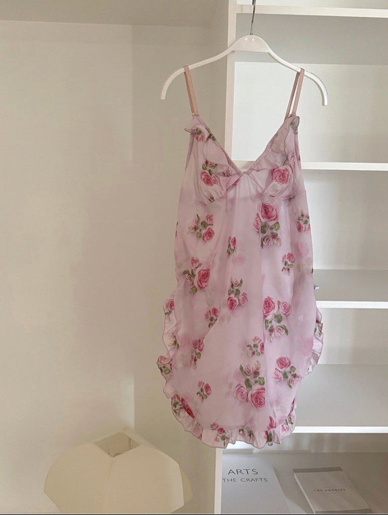 Get trendy with [Basic] Flowery Dream Chiffon lingerie dress - Dresses available at Peiliee Shop. Grab yours for $14 today!