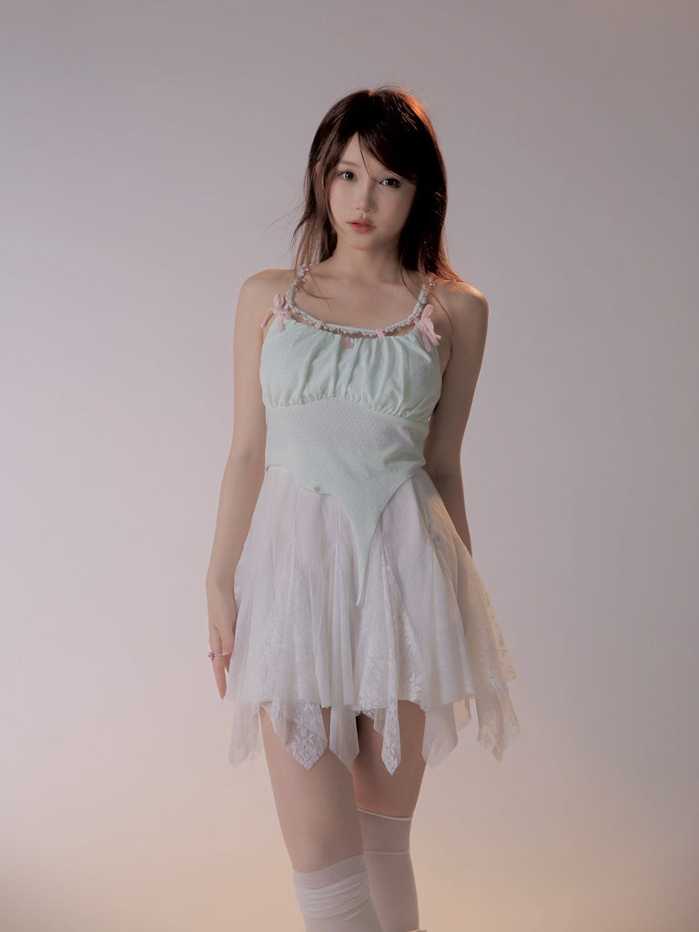 [Rose Island]Refreshing Ocean Breeze and Mint Halter Top and Skirt - Premium  from Rose Island - Just $38! Shop now at Peiliee Shop