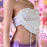 Get trendy with [Customized Handmade] Dolly Hearts Handmade heart shaped knitting top by Windoii Christmas -  available at Peiliee Shop. Grab yours for $45 today!