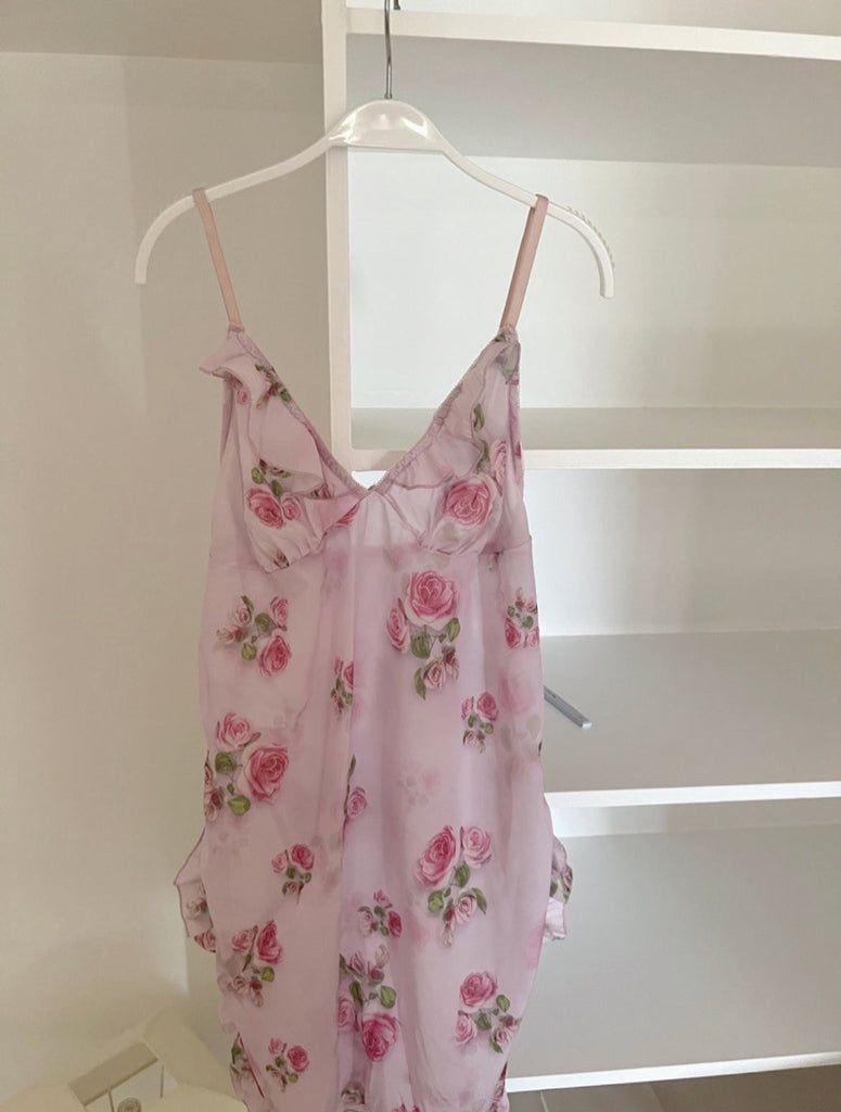 Get trendy with [Basic] Flowery Dream Chiffon lingerie dress - Dresses available at Peiliee Shop. Grab yours for $14 today!