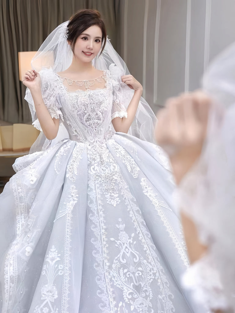Cinderella Crystal Palace Wedding Dress Gown Midi Dress - Premium  from Peiliee Shop - Just $149.00! Shop now at Peiliee Shop
