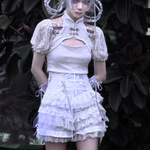 Get trendy with God's Redemption Lace Tiered Shorts - Shorts available at Peiliee Shop. Grab yours for $42.99 today!