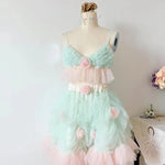 Get trendy with [August Unicorn] Strawberry Mint Marshmallow Handmade Dress Set - Dresses available at Peiliee Shop. Grab yours for $40 today!
