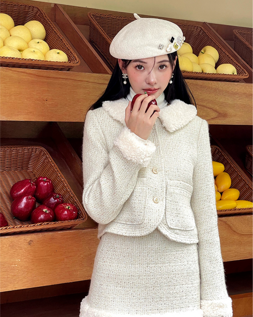 White Christmas Faux Fur Suit Set - Premium Dresses from Mummy Cat - Just $44.90! Shop now at Peiliee Shop