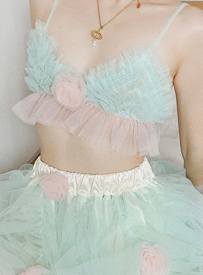 Get trendy with [August Unicorn] Strawberry Mint Marshmallow Handmade Dress Set - Dresses available at Peiliee Shop. Grab yours for $40 today!