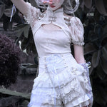 Get trendy with God's Redemption Lace Tiered Shorts - Shorts available at Peiliee Shop. Grab yours for $42.99 today!