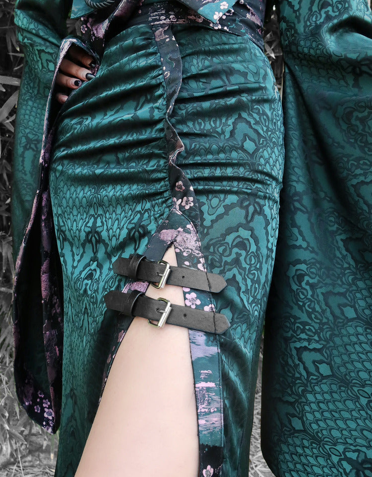 Get trendy with Evil Snake Wide Sleeves Kimono Style Dress Set - Dresses available at Peiliee Shop. Grab yours for $44.75 today!