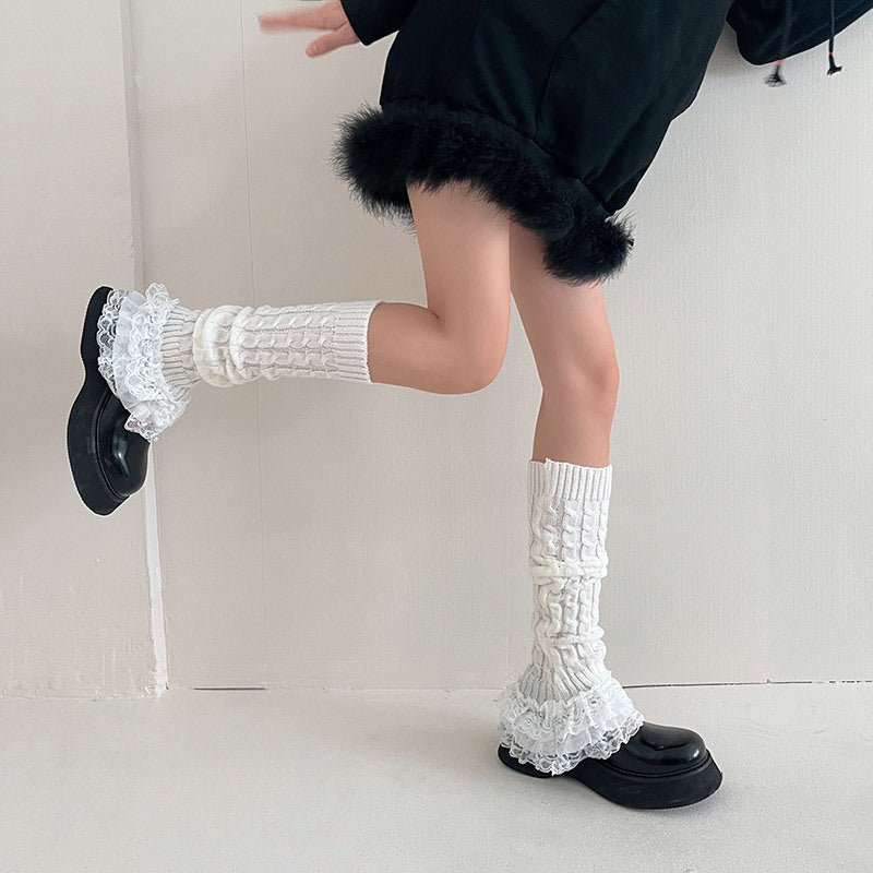 [Basic] JK Girl Knitted Leg Warmer - Premium Socks from Basic - Just $15.90! Shop now at Peiliee Shop