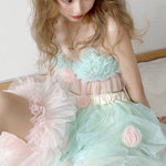 Get trendy with [August Unicorn] Strawberry Mint Marshmallow Handmade Dress Set - Dresses available at Peiliee Shop. Grab yours for $40 today!