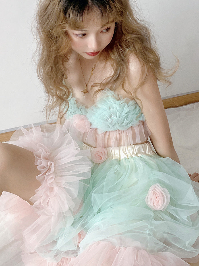 Get trendy with [August Unicorn] Strawberry Mint Marshmallow Handmade Dress Set - Dresses available at Peiliee Shop. Grab yours for $40 today!