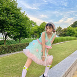 Get trendy with [August Unicorn] Strawberry Mint Marshmallow Handmade Dress Set - Dresses available at Peiliee Shop. Grab yours for $40 today!