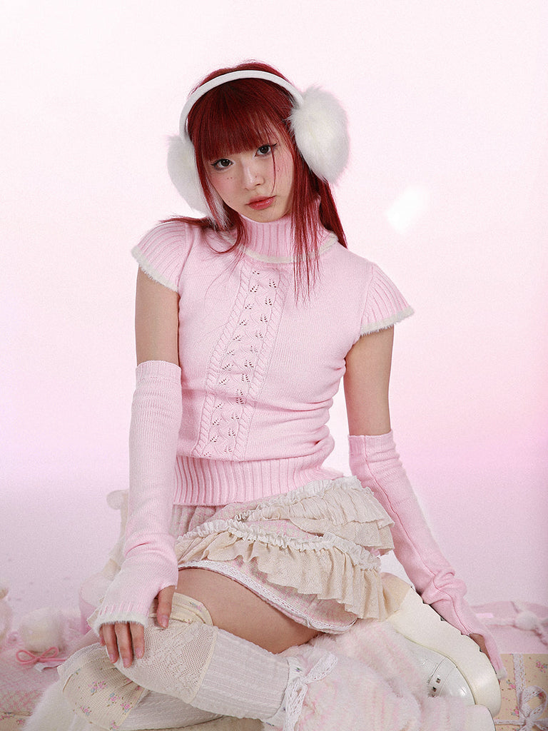 [Rose Island] Bear Traveller Pink Knitted Jumper - Premium Clothing from Rose Island - Just $45.00! Shop now at Peiliee Shop