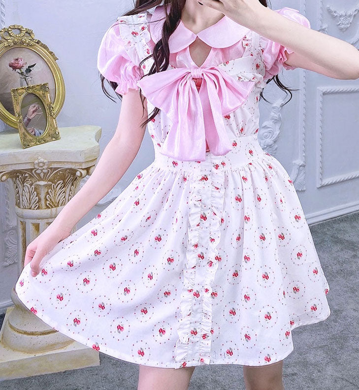 Get trendy with Floral princess mini dress -  available at Peiliee Shop. Grab yours for $39 today!