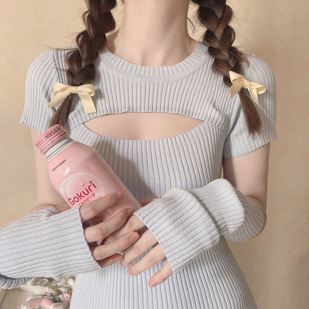 Get trendy with [Basic] Soft Kitty bodycon knitting dress set -  available at Peiliee Shop. Grab yours for $20 today!