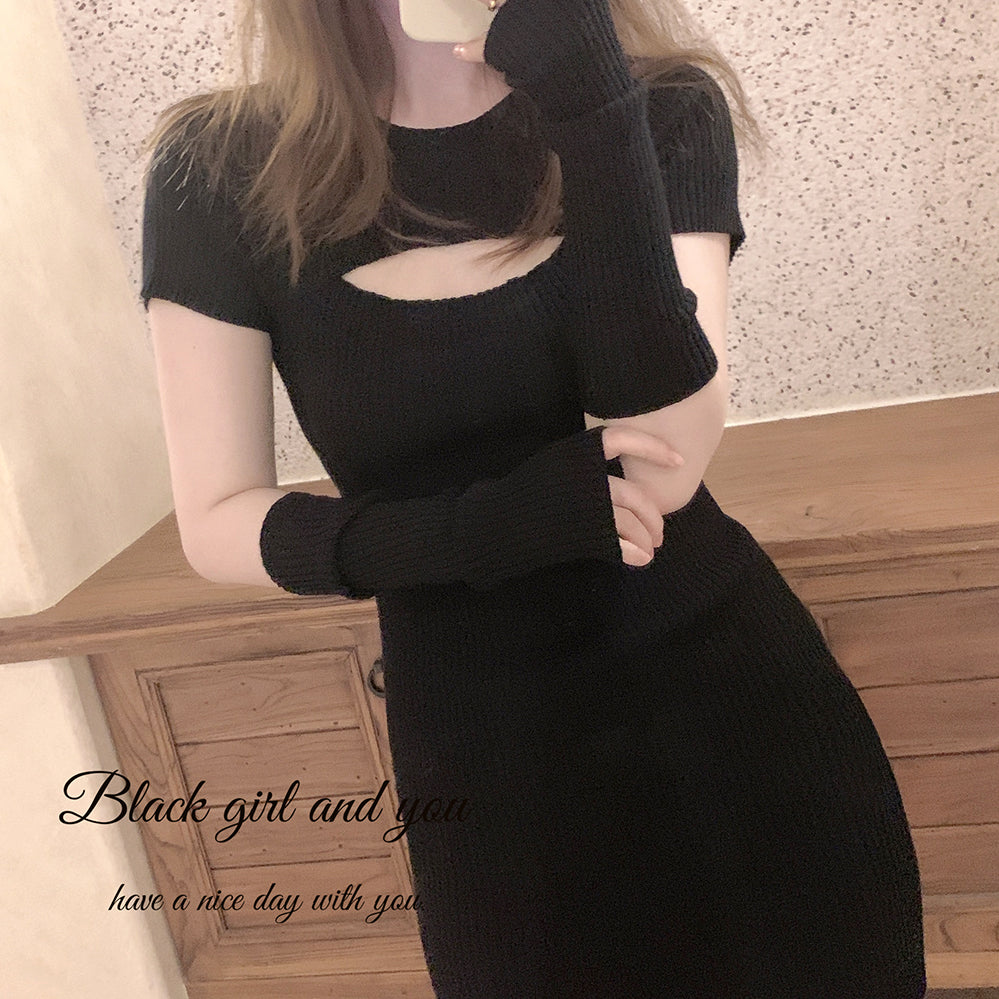 Get trendy with [Basic] Soft Kitty bodycon knitting dress set -  available at Peiliee Shop. Grab yours for $20 today!